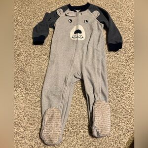 Carter's Gray and Navy Bear Footie